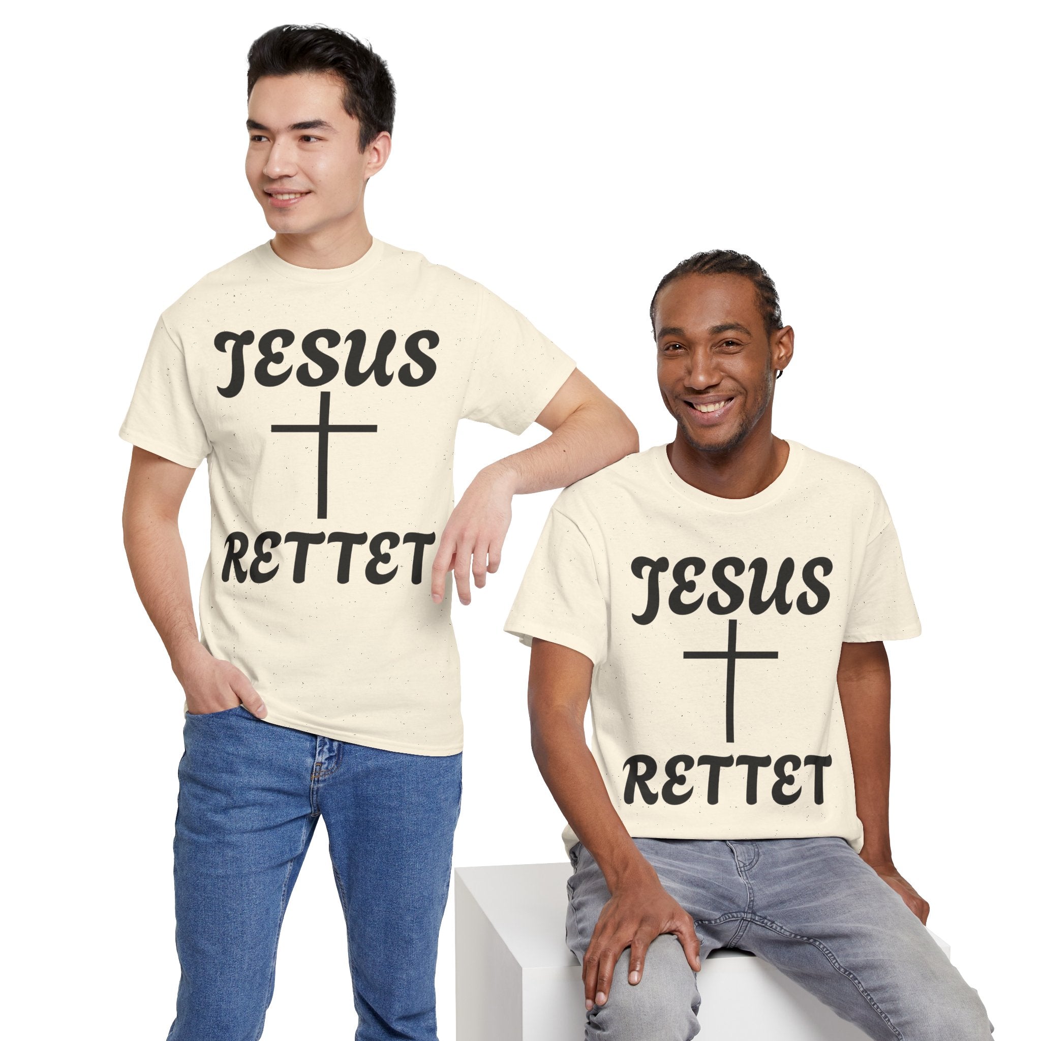 JESUS RETTET T-Shirt mit Kreuz