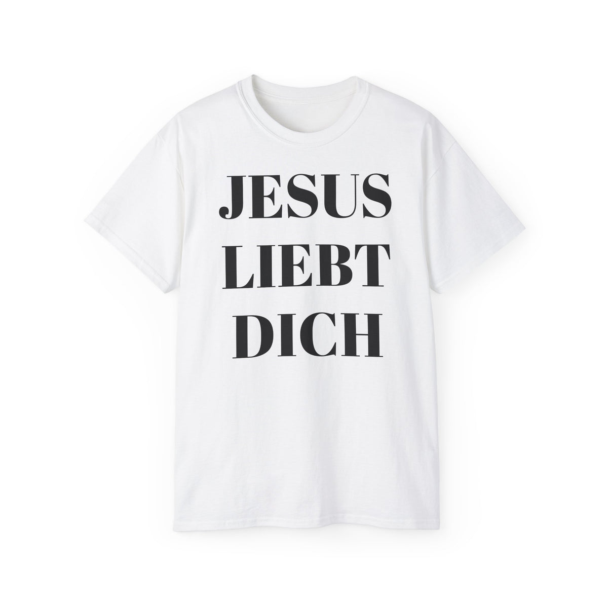 Jesus liebt dich vorne und Jesus hört dich hinten - Heavyweight T-Shirt