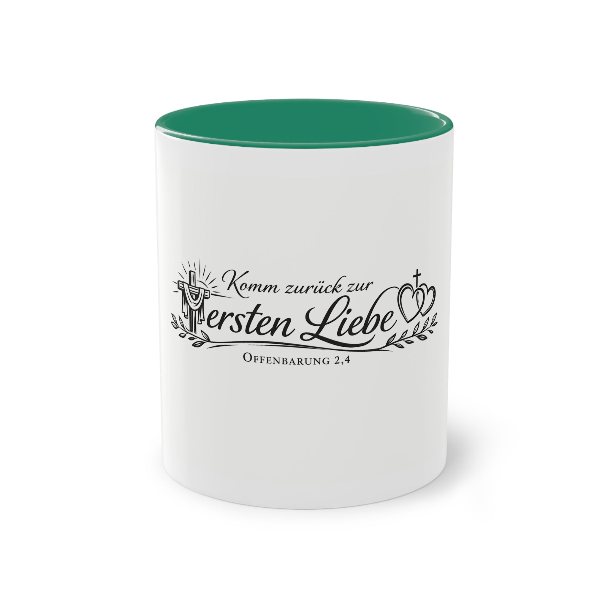 Komm zurück zur ersten Liebe Offenbarung 2,4 Design Tasse