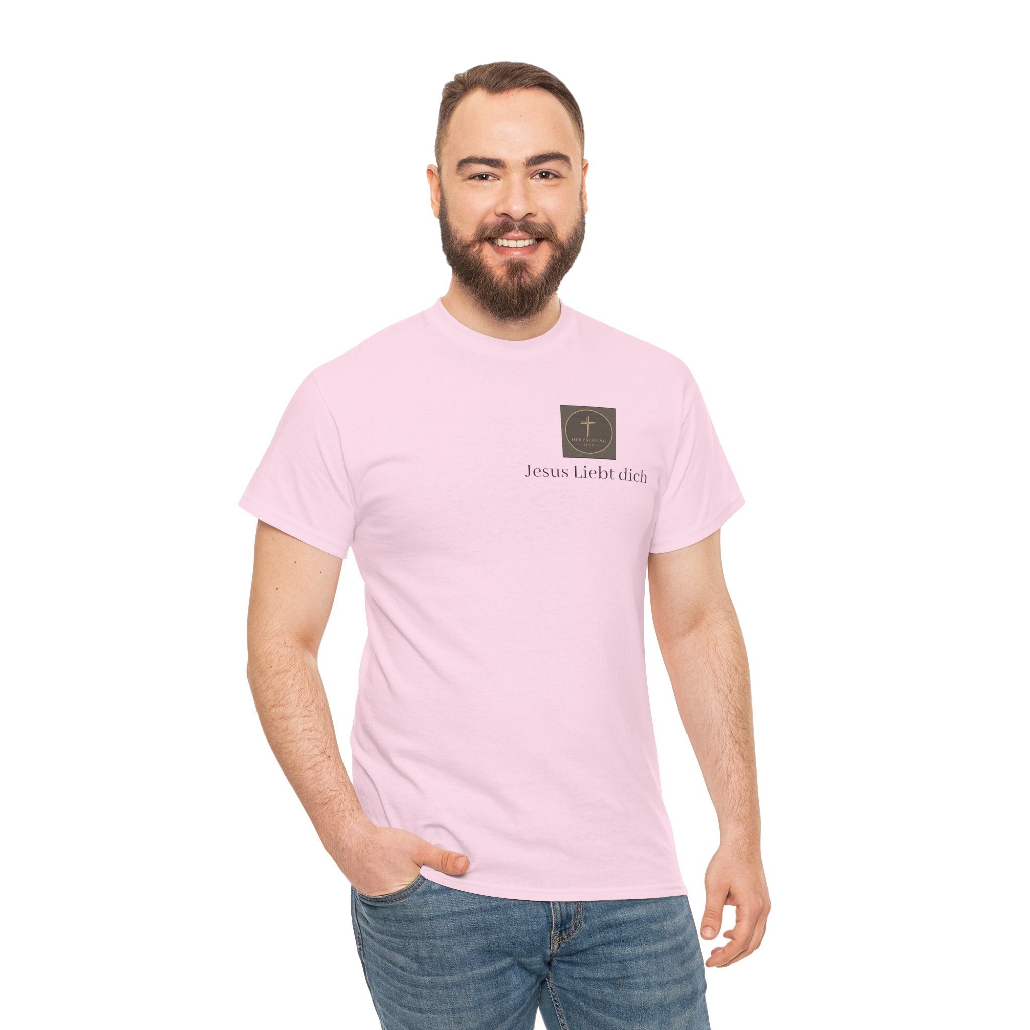 ,,Jesus Liebt dich,, - T-Shirt mit Herzschlag Jesu Logo