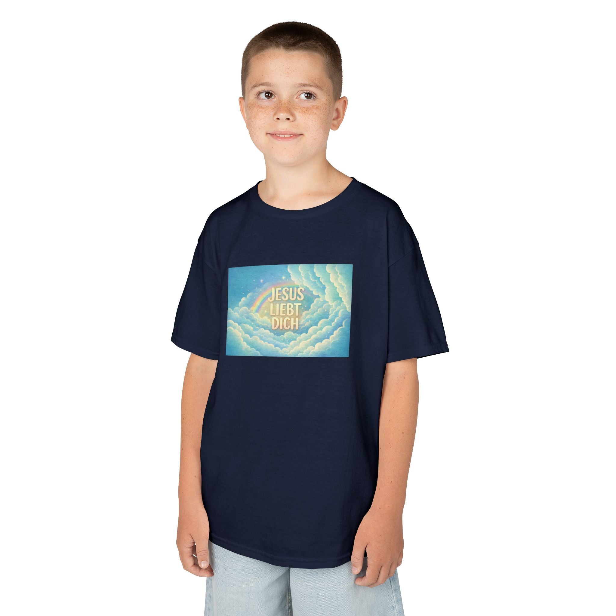 "Jesus liebt dich" Himmel Design Kids T-Shirt