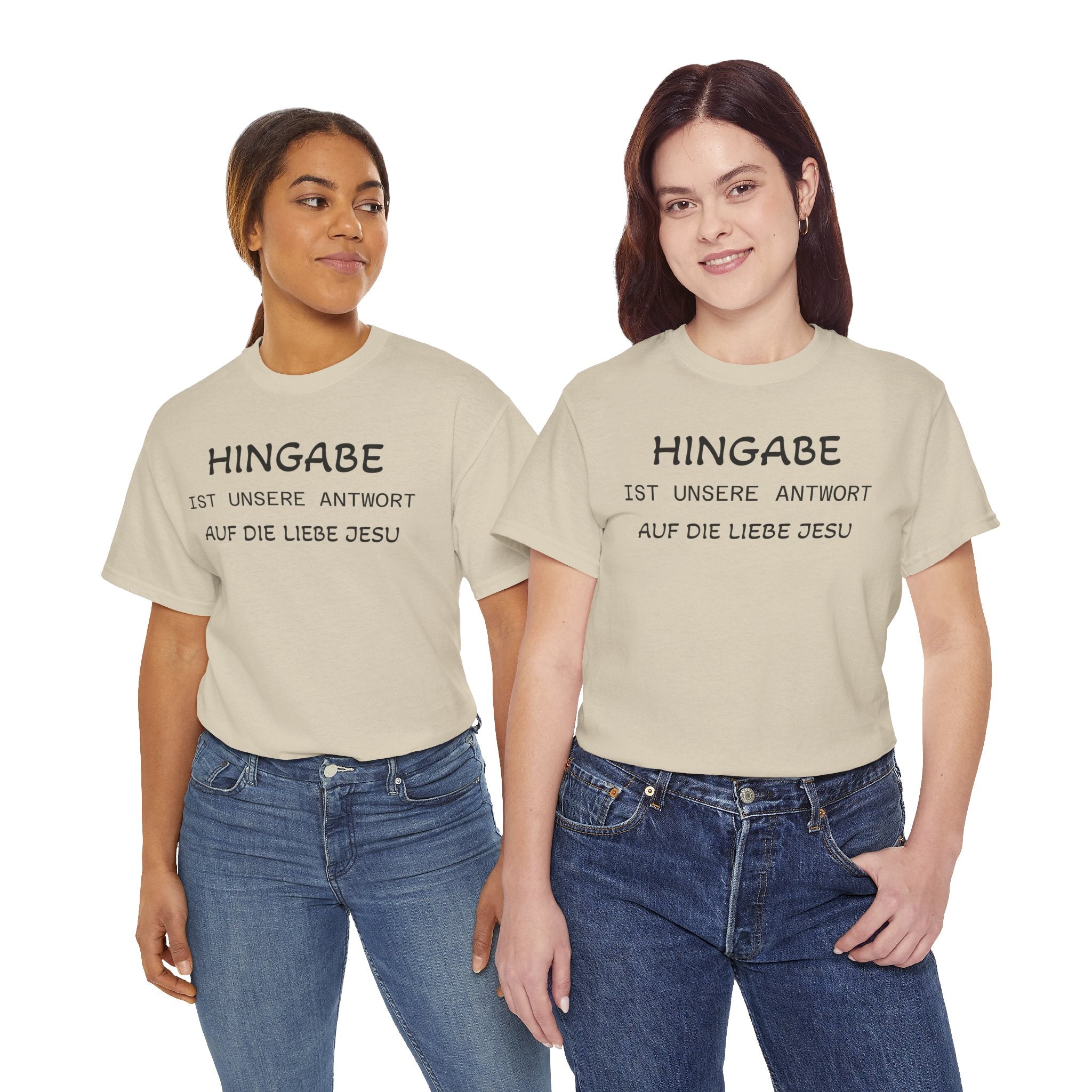 ,,Hingabe ist unsere Antwort auf die Liebe Jesu“ | Christliches Statement T-Shirt
