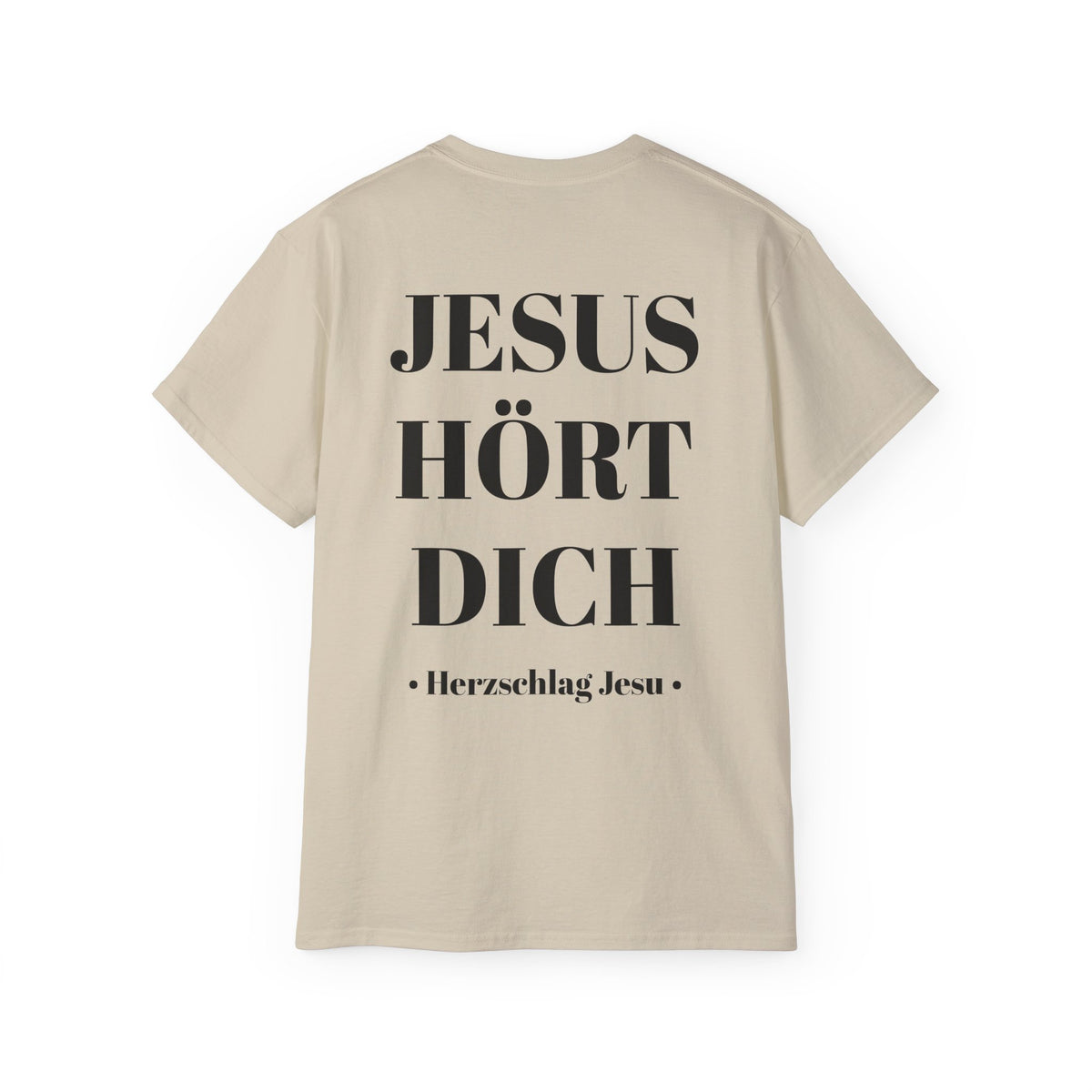 Jesus liebt dich vorne und Jesus hört dich hinten - Heavyweight T-Shirt