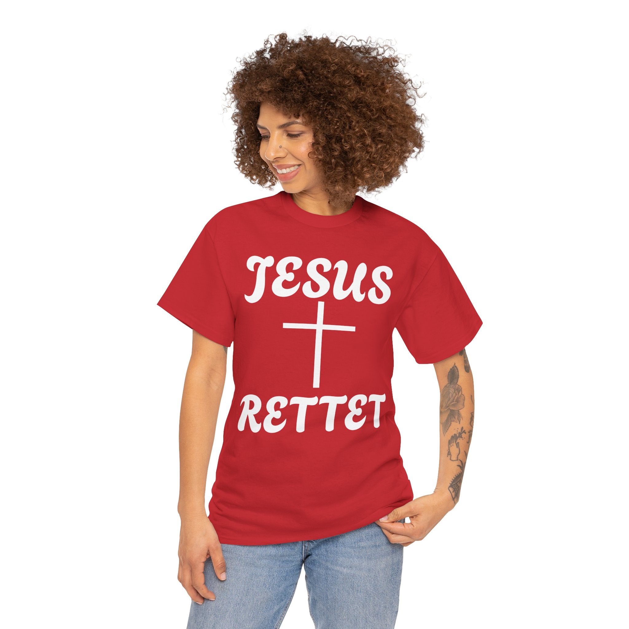 JESUS RETTET T-Shirt mit Kreuz