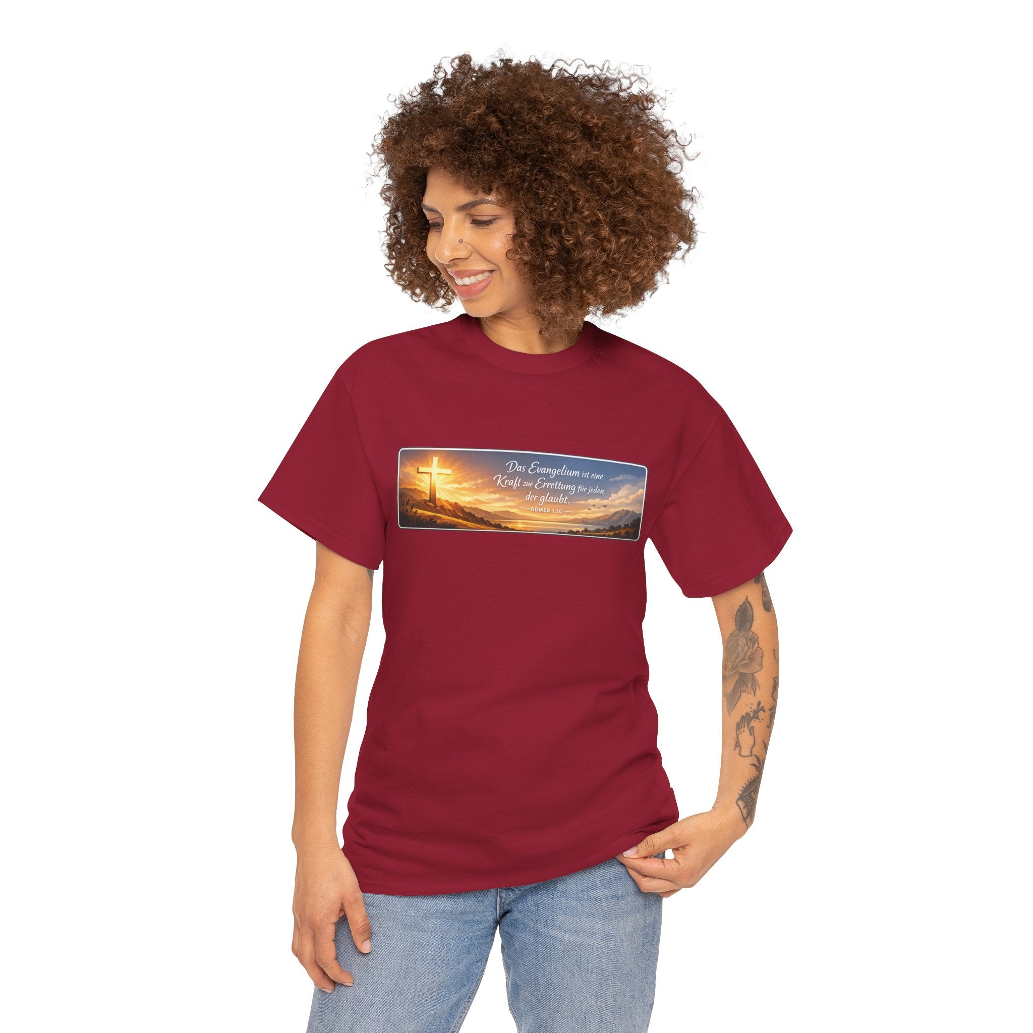 Römer 1:16 ,,Das Evangelium ist eine kraft zur Errettung für jeden der Glaubt,, Design T-Shirt