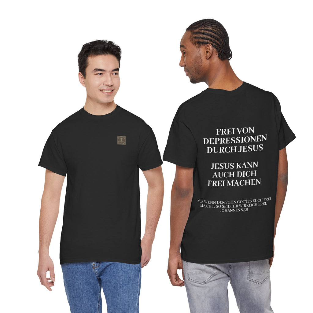,,Frei von Depressionen durch Jesus,, - Trage dein Zeugnis - T-Shirt
